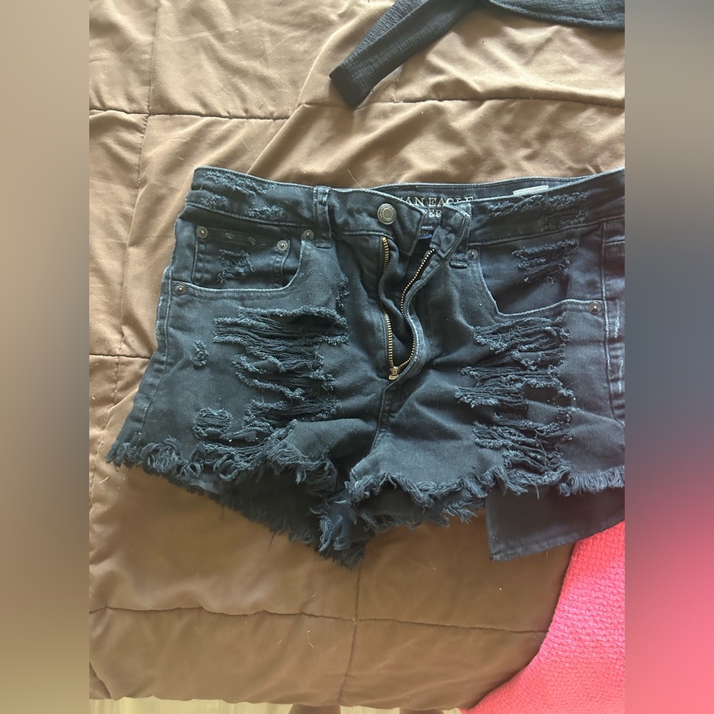 American Eagle Black Jean Shorts